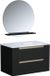 PRIZO meuble de salle de bain, noir mat, 80 x 45 x 50 cm, meuble-lavabo en céramique, miroir