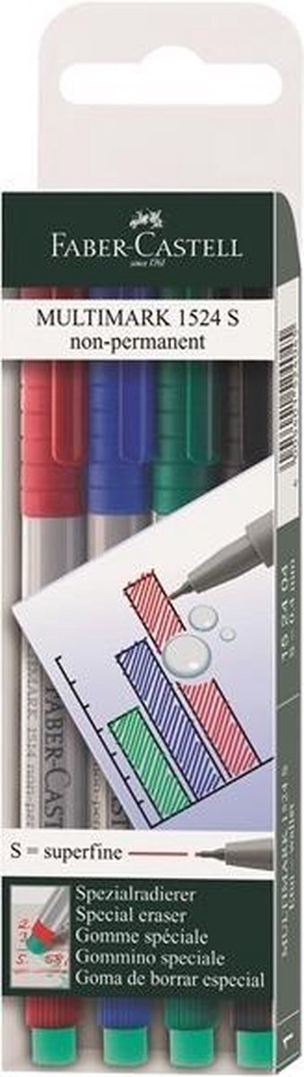 Faber-Castell Marker FC Multimark non-perm. - S 4 delig etui