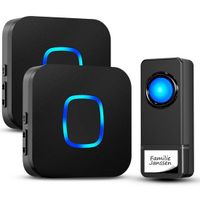 Strex Draadloze Deurbel Set - 2 Ontvangers - Batterij - 300m - 58 Melodieën - Zwart