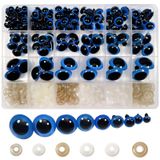 Yeux de sécurité, 150 pièces, 8-24 mm, bleu, plastique
