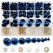 Yeux de sécurité, 150 pièces, 8-24 mm, bleu, plastique