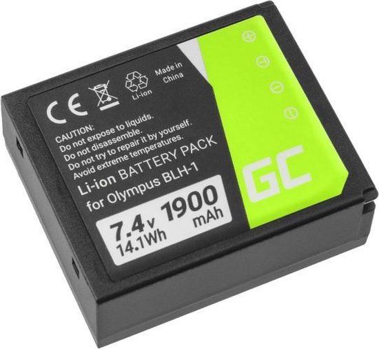 GREEN CELL BLH-1 Camera Batterij voor Olympus OM-D E-M1 Mark 2 7.4V 1900mAh