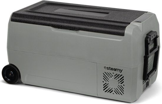Steamy-E Dual Zone Roller Elektrische Compressor Koelbox Op Wielen - 32 liter - 12V en 230V - Grijs
