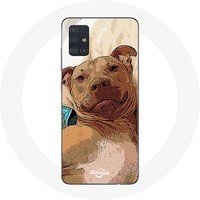 Maniacase Hoesjes voor Samsung Galaxy A51 5G American Pit Bull Terrier Bruin