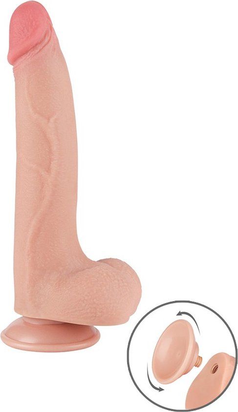 LoveToy Dildo Schuifhuid Dildo Lengte 20 cm Diameter 4 cm Lichte Beige TPE