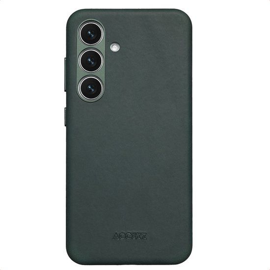 Accezz Vintage Leather Backcover met Magnetische Ring voor Samsung Galaxy S24 / S25 - Smokey Green