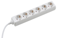 Meister Stekkerdoos, 6-Voudig, 5 m Kabel, Wit