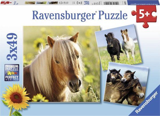 Ravensburger Puzzel Schattige Pony's - 3x49 Stukjes