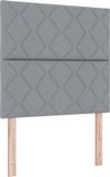 vidaXL Boxspringbed met hoofdeinde Lichtgrijs 90 x 200 cm Stof