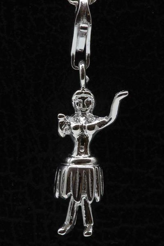 Zilveren Hawaii danseres hanger én bedel - Zilver - Unisex - 2 cm