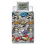 Character World Officiële Teenage Mutant Ninja Turtles eenpersoons dekbedovertrekset | Power Design omkeerbaar 2-zijdig beddengoed inclusief bijpassende kussensloop TNMT eenpersoonsbedset