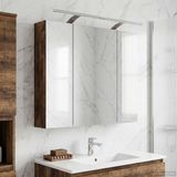 vidaXL Badkamerspiegelkast Rook Eiken 80 x 14.5 x 70 cm Bewerkt Hout