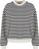Urban Classics Oversized Striped Crewneck Sweater/Trui - Zwart/Beige - XL