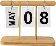 Merkloos Kalender 2026 - Eeuwigdurende Dagelijkse Flipkalender - Houten Ontwerp