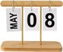 Merkloos Kalender 2026 - Eeuwigdurende Dagelijkse Flipkalender - Houten Ontwerp