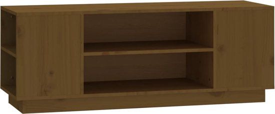 vidaXL Tv-meubel 110x35x40,5 cm massief grenenhout honingbruin