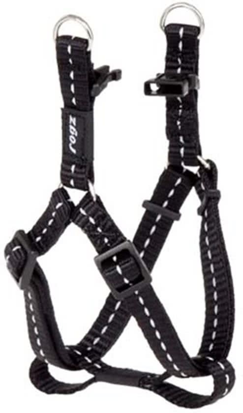 ROGZ FOR DOGS Nitelife Step-In Hondentuig - 11 mm x 27-38 cm - Zwart