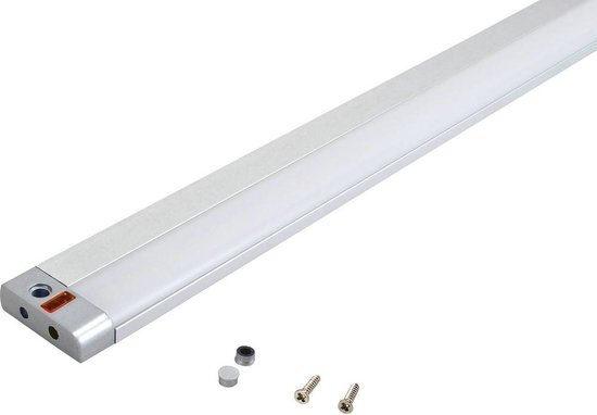 Müller-Licht LED verzonken lamp Olus sensor voor maximaal lichtcomfort in de keuken - wisselen tussen indirect (3000 K) of direct licht (4000 K) - dimbaar - 80 cm - zilver