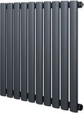 MonsterShop Ovale design radiator - 1 kolom - 600x600 mm - grijs