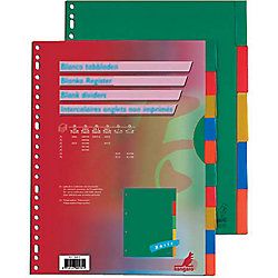 Kangaro Gekleurde tabbladen A505FM A5 Kleurenassortiment 5 tabs 17-gaats polypropyleen blanco