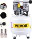 VEVOR Compresseur silencieux, 40 litres, compresseur d'air comprimé, 1 CV/750W, compresseur silencieux sans huile, 8 bar/115 PSI, compresseur d'air, 1440 tr/min, compresseur silencieux, 165 litres/min, compresseur d'air pour garage, pneus, vélo