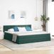Maison Exclusive - Lit à rangement LED avec matelas, vert foncé, 200 x 200 cm, velours
