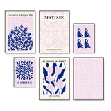 HappyMots Decoratieve posters, verpakking van 6 stuks, 4 in A3 en 2 in A4, verschillende motieven, kamerdecoratie, decoratieve afbeeldingen zonder lijst