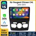 Citroën autoradio 10 pouces CarPlay Android 15 pour Citroën C4 DS4 (2011-2018) avec navigation GPS, Wi-Fi, Bluetooth, DAB+, commande au volant, port USB et DSP, 2 Go de RAM et 64 Go de stockage