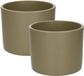 Mica Decorations Plantenpot/bloempot - 2x - groen - 15 x 18 cm - keramiek - stippen relief