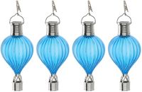 Cepewa LED ballonhanger - 4x - blauw - H17 cm - luchtballon - tuinverlichting/buitenlamp
