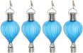 Cepewa LED ballonhanger - 4x - blauw - H17 cm - luchtballon - tuinverlichting/buitenlamp