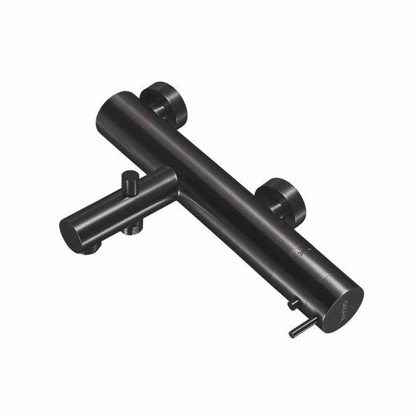 Qisani Flow Thermostatische Opbouw Badkraan Geborsteld Gun Metal 25608.04