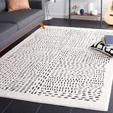 Safavieh Bohemian Indoor Hand Tufted Abstract Collection, ABT340, in Ivory / Charcoal, 60 X 91 cm