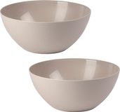 Plasticforte Plat à servir/saladier - 2x - D25 x H12 cm - plastique - beige