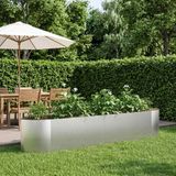 Maison Exclusive - Jardinière surélevée pour jardin, en acier inoxydable, dimensions : 220 x 40 x 40 cm