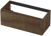 INK - Onderkast 1L Greeploos Houten Keerlijst Fineer - 1000x450x400 Mm - Chocolate Fineer