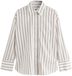 Next Dames Katoen-satijnen shirt met lange mouwen - Wit