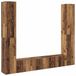 vidaXL - Tv-wandkasten - 6 - st - bewerkt - hout - oud - houtkleurig