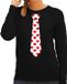 Bellatio Decorations Valentijn thema verkleed sweater / trui hartjes stropdas - dames XS