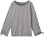 Tom Tailor Denim Loose Fit T-shirt met Lange Mouwen en Gerimpelde Mouwen - Maat M - Small Navy White Stripe