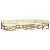 vidaXL Buiten bank set 9 st Wit en crèmekleurig