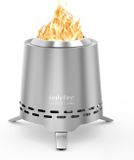 Merkloos / Sans marque BeiJingLiangPinJiaZuoKeJiWenHuaFaZhanYouXianGongSi Fire Pit Tabletop Smokeless Fire Bowl with Pot Holder and Storage Bag Safe Burning Works on Pellets or Wood Conical Silver