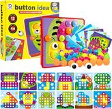 Montessori Leerspellen 2-4 jaar: nagels pour enfants, mosaïque avec 46 perles, 12 cartes, plateau et conteneur, jeux de voyage, cadeau pour enfants