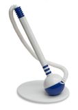 OFFICE PRODUCTS balpen met telekoord basic/schrijfkleur blauw/balpenstandaard/zelfklevend/kleur: blauw-wit