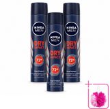NIVEA MEN Spray anti-transpirant Dry Impact 200 ml - 3 pièces