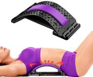OrangeCartB.V. Purple Back Stretcher – Ergonomische lendensteun, wervelkolom decompressie rugbrace apparaat voor houdingscorrectie, 4-niveau aanpassing.
