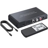 PROZOR DAC Convertisseur 192kHz Convertisseur Audio Numérique vers Analogique avec Télécommande Coaxial Numérique Toslink vers Stéréo Analogique L/R Audio 3,5mm Adaptateur Supporter Réglage du Volume