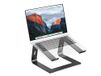 PureMounts Ultradunne laptopstandaard, ergonomische laptopstandaard van aluminium met ventilatie en antislip pads, voor op kantoor, zwart