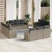 Maison Exclusive - Ensemble de jardin, composé de 12 pièces avec coussins, de couleur grise, en polyrotin