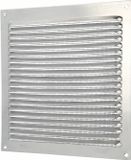 Amig Ventilatierooster/muurrooster met gaas - 170 x 170mm - aluminium - zilver